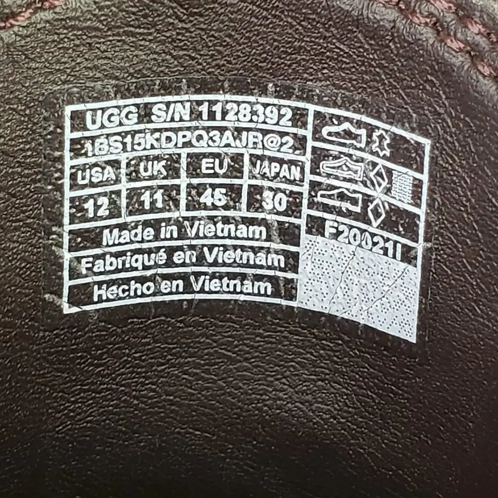 UGG Biltmore Chelsea Short Boots Brown Suede Mens Size 12 Shoes Rugged